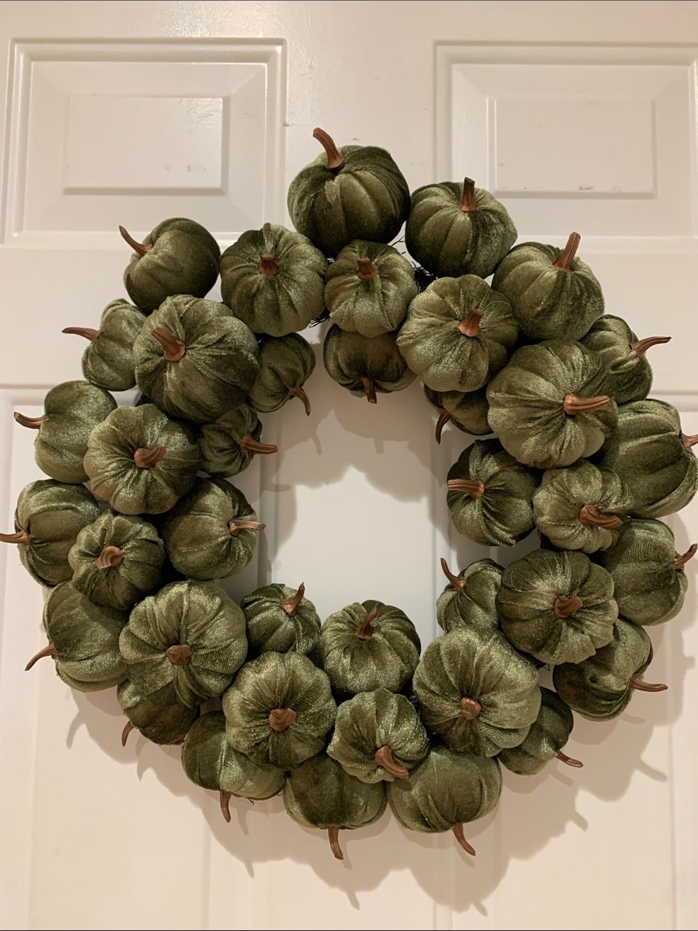 T.J.Maxx Olive Green Velvet Pumpkin Wreath